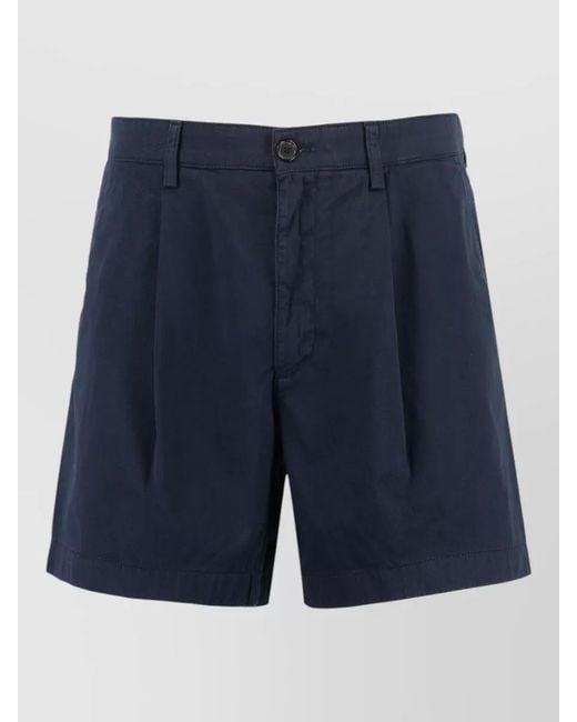Department 5 Blue Cotton Bermuda Shorts Belt Loops Pockets for men
