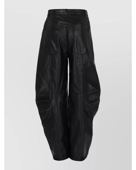 ROTATE BIRGER CHRISTENSEN Black Tailored Wide Leg Trousers Belt Loops