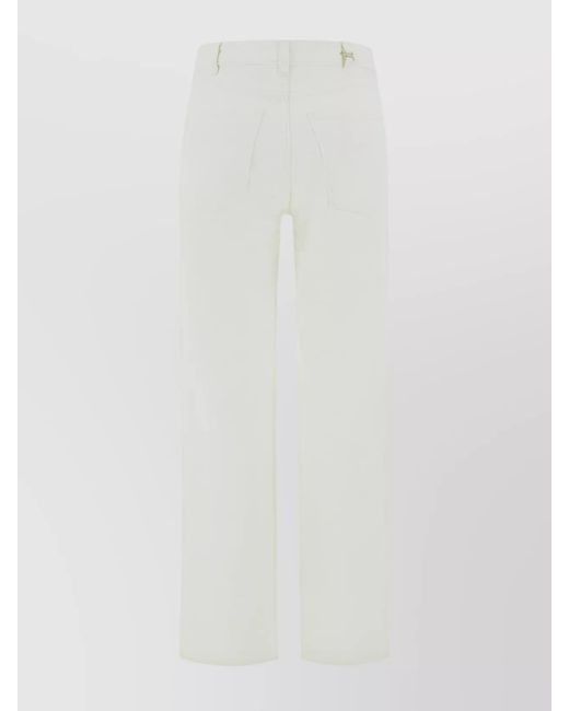Chloé White Denim High-Rise Wide-Leg Jeans