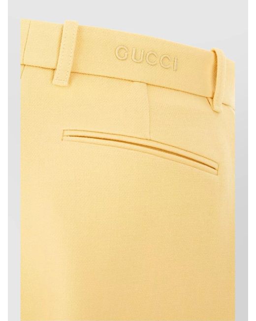 Gucci Yellow Wool Tailored Trousers