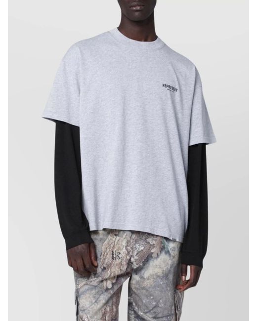 Represent White Cotton Logo T-Shirt for men