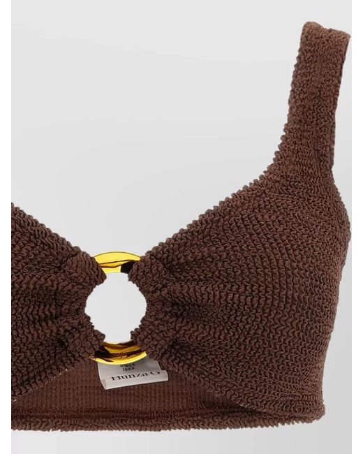 Hunza G Brown Julia Bikini High Waist Ring Scoop