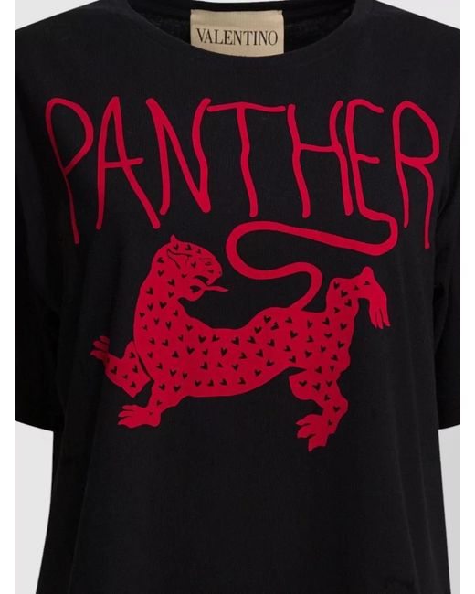 Valentino Black Cotton Printed T-Shirt