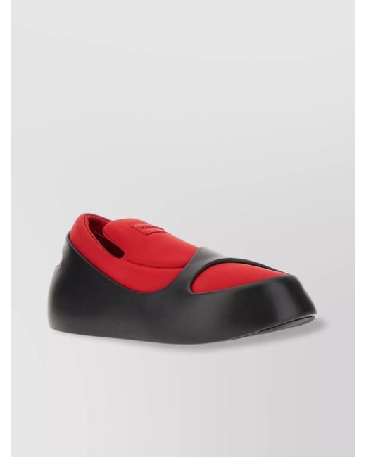 Ferragamo Red Neoprene And Rubber Low-Top Slip-On Sneakers for men