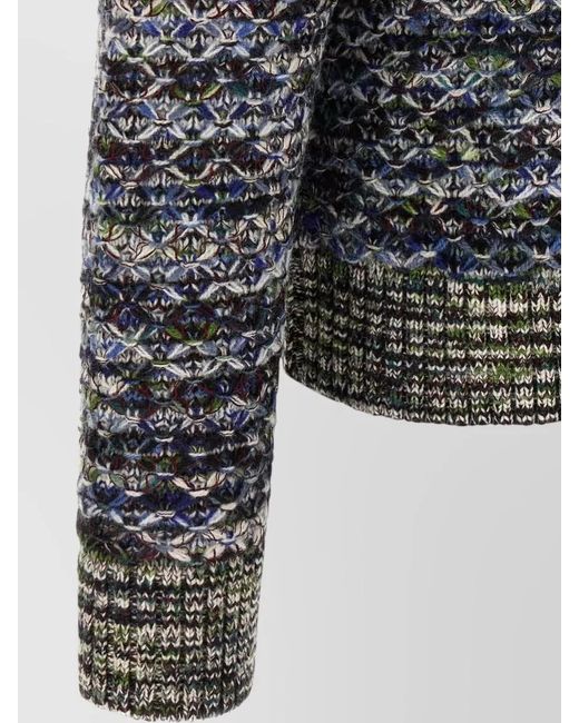 Missoni Gray Regular Crew Neck 3D Knit Sweater for men