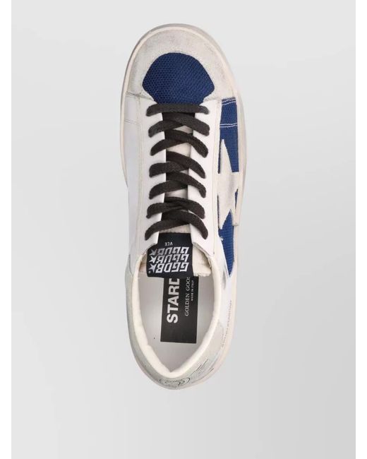 Golden Goose Deluxe Brand Blue Leather Low-Top Sneakers for men