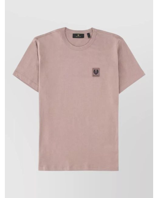 Belstaff Pink Short Sleeve Crew Neck Cotton T Shirt for men
