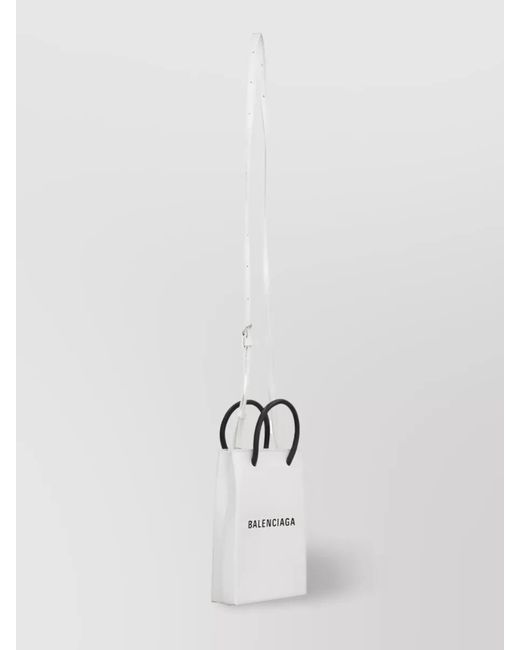 Balenciaga White Shopping Leather Phone Case