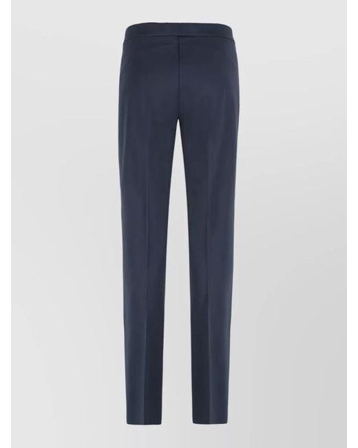 Pinko Blue Viscose Blend Tailored Trousers Belt Loops