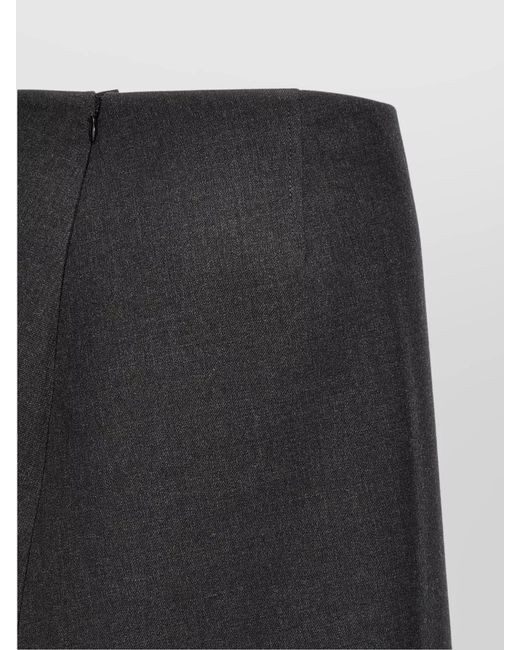 Jil Sander Black Wool A-Line Skirt