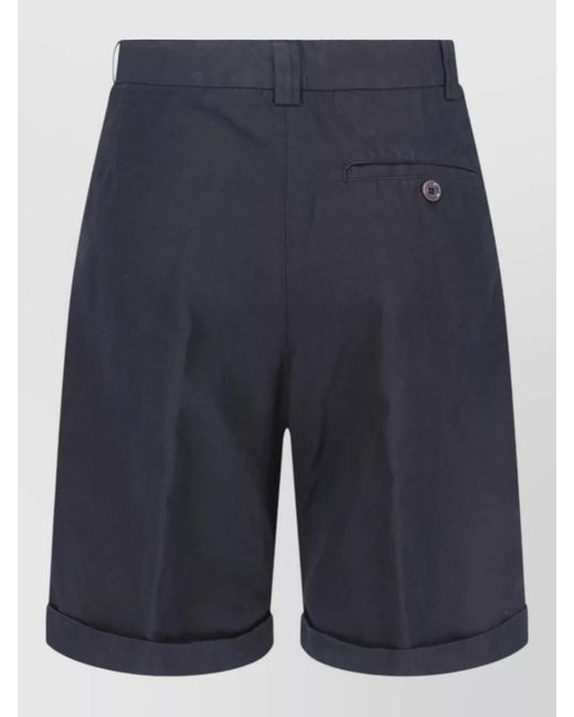 Aspesi Blue Straight Shorts Back Pocket Belt Loops