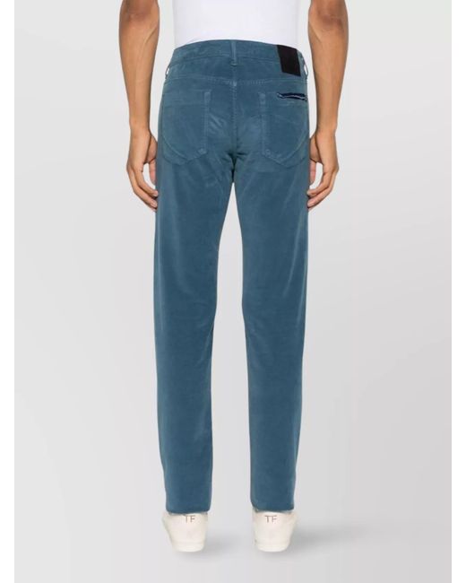 Incotex Blue Straight-Leg Trousers for men