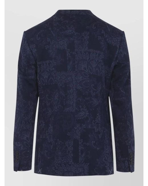 Etro Blue Roma Jersey Sport Jacket for men