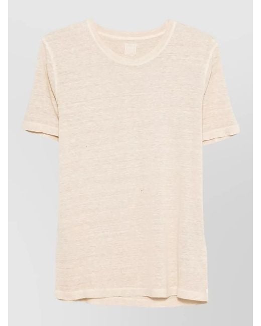 120% Lino Natural Linen Jersey T Shirt Short Sleeves for men