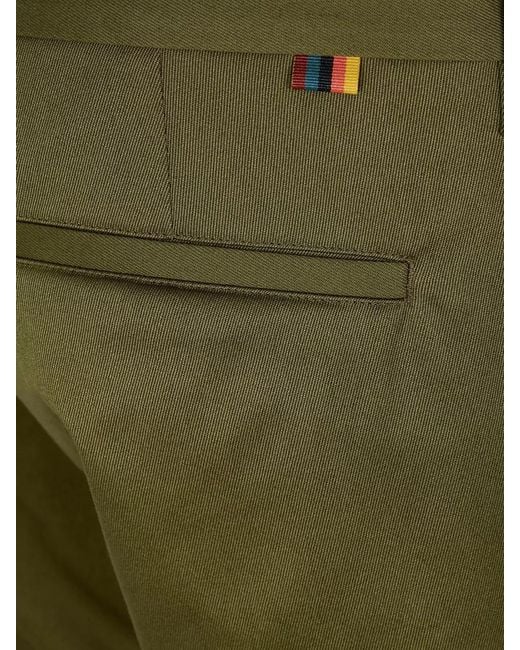 Paul Smith Green Tailored Trousers Belt Loops Cuffed Hem for men