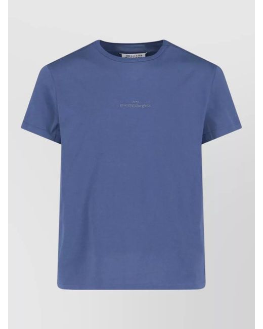 Maison Margiela Blue Cotton Short-Sleeve T-Shirt for men