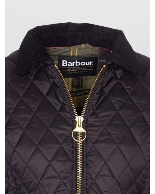 Barbour Blue Quilted Jacket With Long Sleeves And Pockets