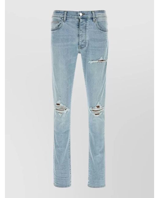 Amiri Blue Croc Leather Mx1 Denim Jean Beltloops for men