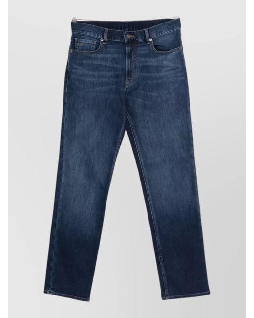 Emporio Armani Blue Denim Cotton Trousers Belt Loops Pockets for men