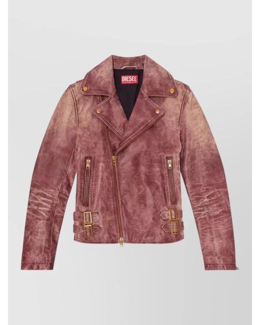 DIESEL Red Biker Blazer Regular Fit Contrast Stitching for men