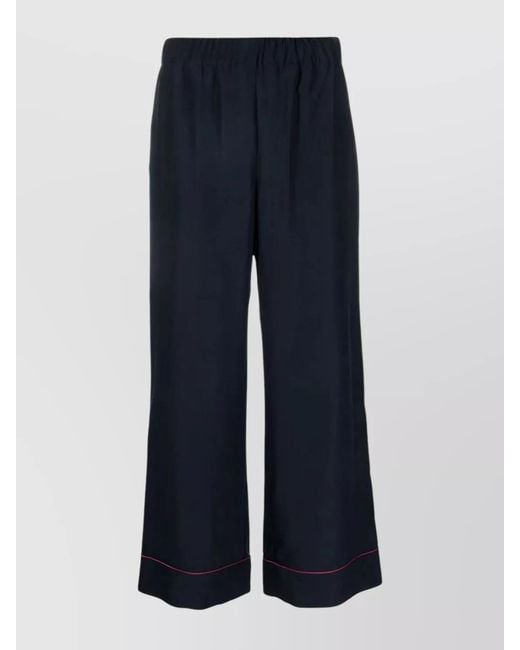 P.A.R.O.S.H. Blue Cropped Straight-Leg Trousers