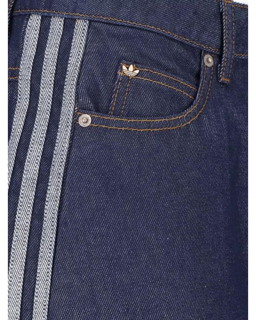Adidas Blue High Waist Denim Skirt Midi Length