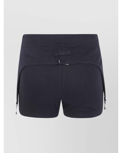 Jean Paul Gaultier Blue Cotton Ribbed Slim-Fit Mini Shorts