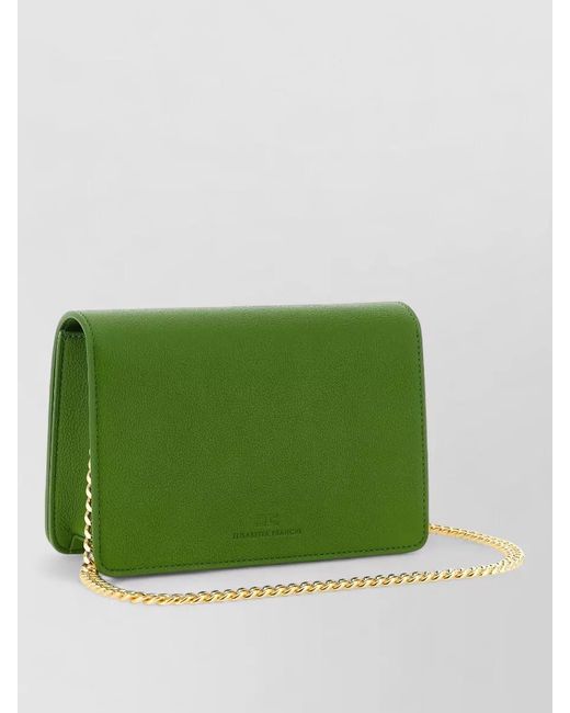 Elisabetta Franchi Green Logo-Strap Clutch Bag
