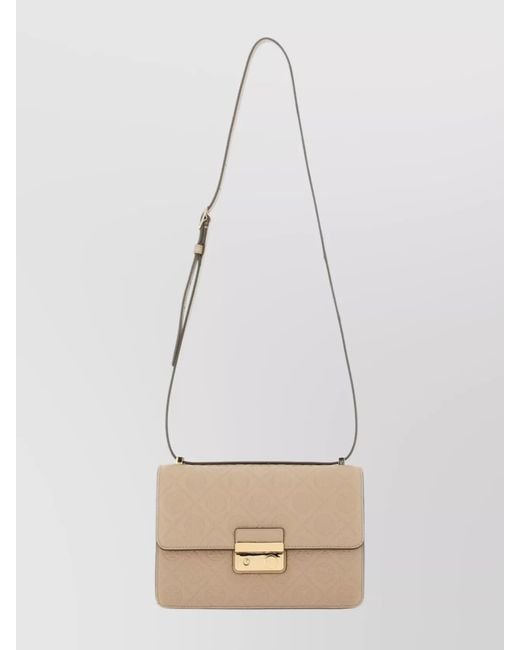 Tory Burch White T Monogram Leather Shoulder Bag