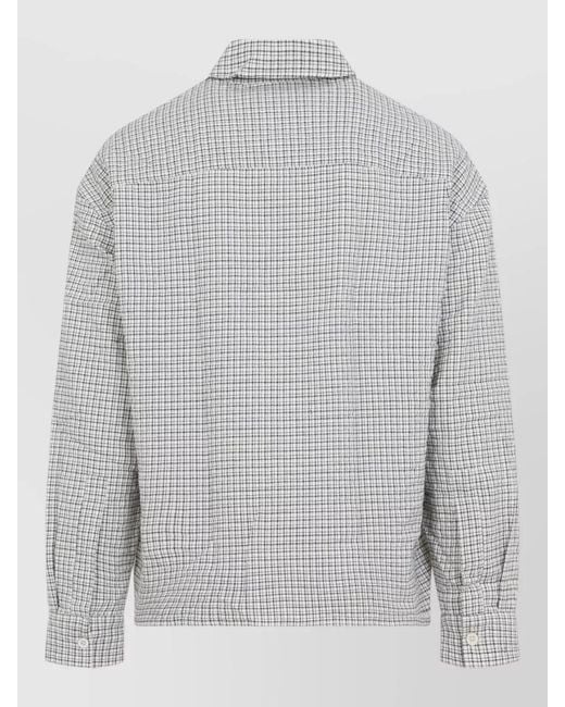 Studio Nicholson Gray Checked Long-Sleeve Shirt for men