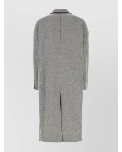 Dolce & Gabbana Gray Single Breasted Wool Blend Loose Fit Coat for men