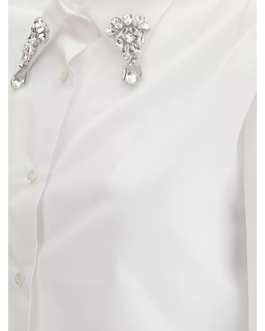 Prada White Embroidered Cotton Shirt