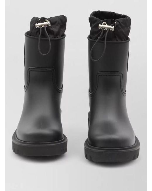 Moncler Black Pvc Rain Boots