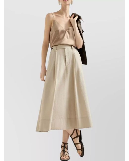 Brunello Cucinelli Natural Cotton A-Line Maxi Skirt