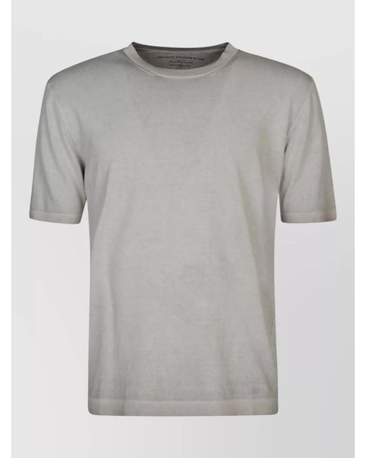 Original Vintage Gray Cotton Crew Neck Short Sleeve T-Shirt for men