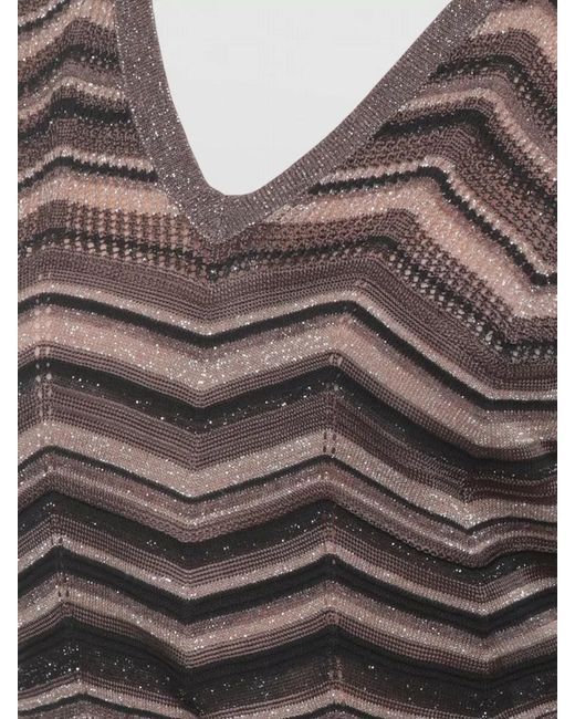 D.exterior White Knit Jumpsuit Geometric Pattern Lurex Belt
