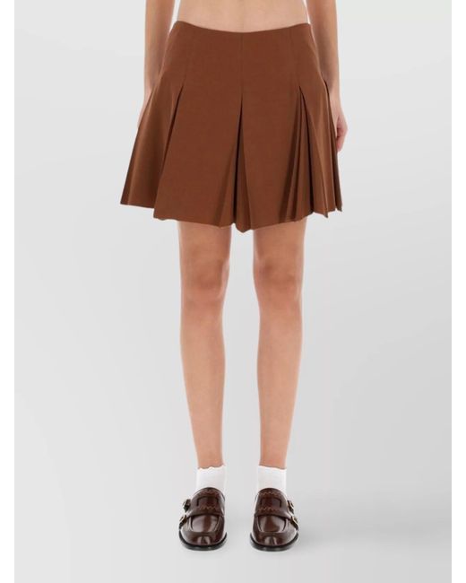 Marni White Virgin Wool Pleated Mini Skirt
