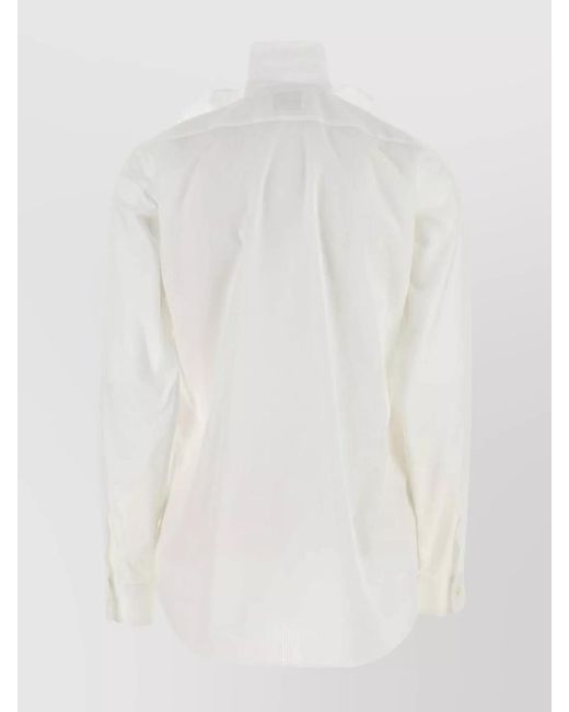 Moschino White Embroidered Cotton Shirt for men