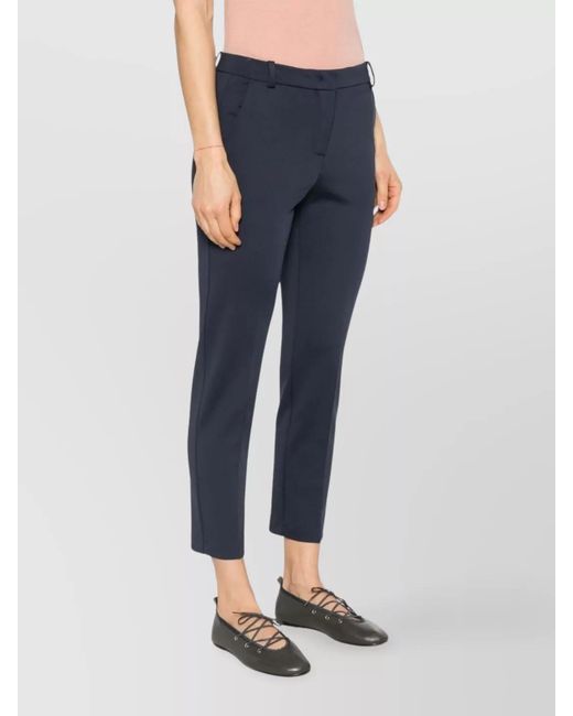 Pinko Blue Beautiful Trousers With Belt Loops And Pockets