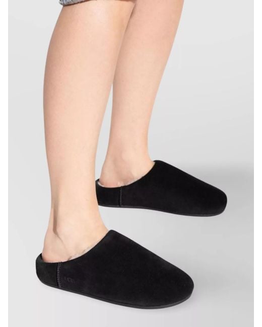 Ugg Black Suede Leather Elea Slippers