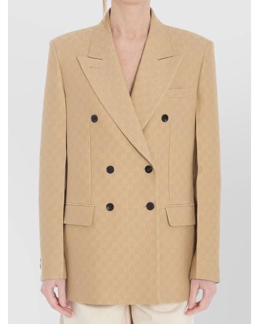 Gucci Women's Natural Wool And Silk Double-Breasted Jacket