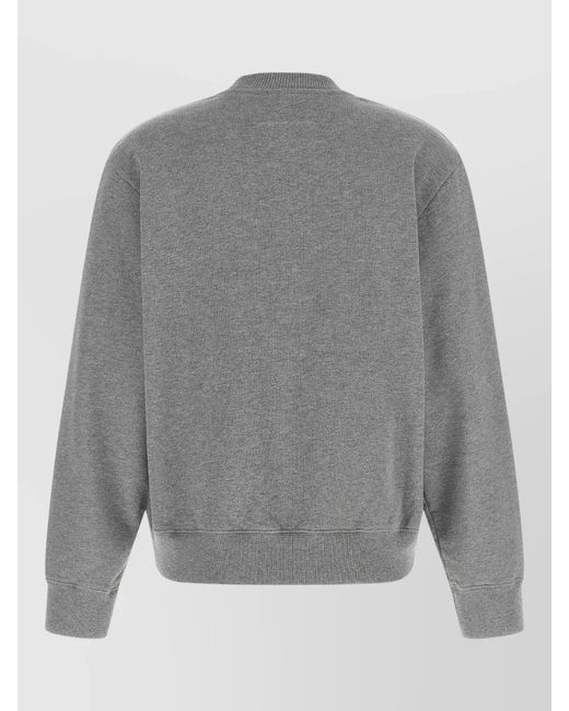 MM6 by Maison Margiela Gray Logo Cotton Sweatshirt Crew Neck