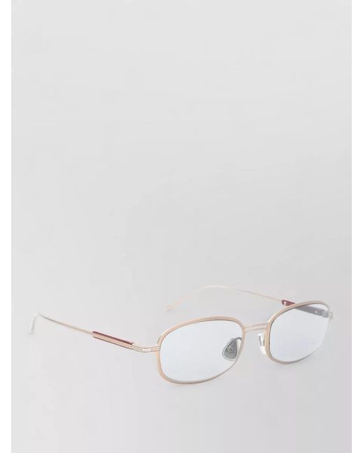 Brunello Cucinelli White Sunglasses Rectangular Frame Nose Pads Slim Temples