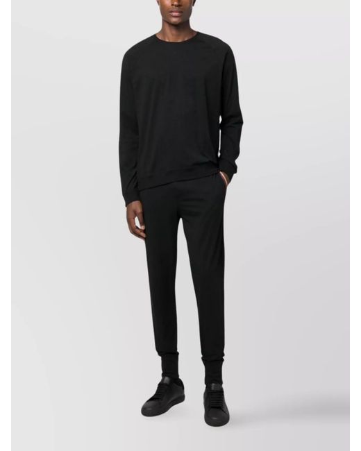 Paul Smith Black Cotton Stripe-Trim Track Pants for men
