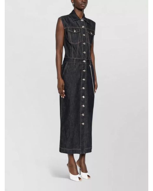 Sportmax Black Denim Midi Dress