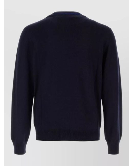 Loewe Blue Wool Blend Crew Neck Sweater Long Sleeves for men