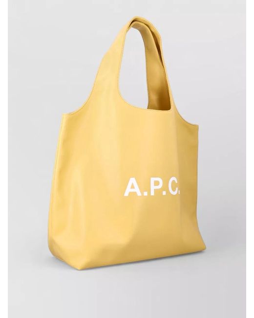 A.P.C. Yellow Ninon Tote Bag Long Handle Large