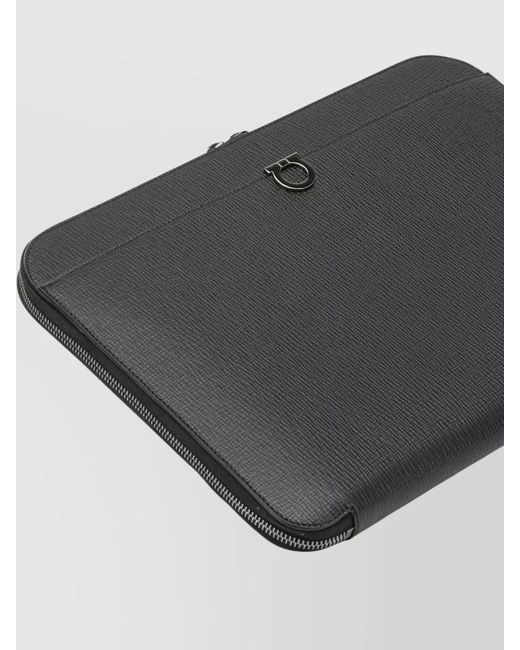 Ferragamo Black Gancini Document Holder Business Briefcase for men