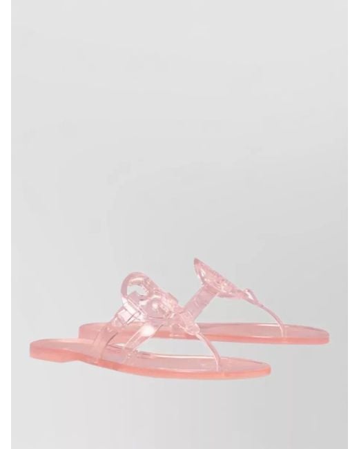 Tory Burch Pink Miller Jelly Flat Flip Flop Sandals