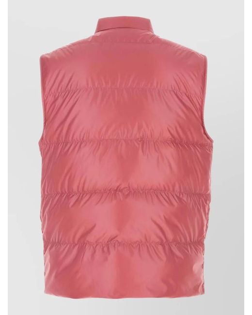 Moncler Pink Restigo Polyester Down Sleeveless Jacket Pockets for men